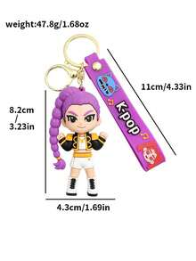 Llavero de plástico con personaje de anime, dibujos animados, K-Pop, The Witcher, llavero con patrón de gato de personaje de anime, decoración de mochila, pequeño regalo para vacaciones - Multicolor - Ver 6