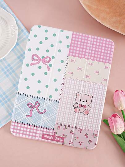 1 件彩色格子波点图案平板电脑保护套，适用于 10 代/11 代/10.2/10.5/Air4/Air5/10.9/Pro11/Air 11 英寸 (M2)-2024/Pro 11 英寸 (M4)-2024/Air 11 英寸 (M3) 2025/(A16) 11 英寸第 11 代 2025、Mini6/Mini7/Air1/Air2/9.7、Tab A8 10.5 英寸 2022，内置笔槽，三折支架，磁吸式睡眠/唤醒功能，简约/创意/可爱/小众设计