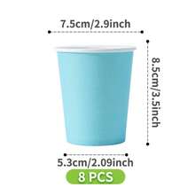 Light Blue Disposable Plates, Napkins, Cups - 8 Guest Party Supplies Set, Suitable For Birthday, Wedding, Theme Party, Family Picnic - Multicolor - View 9