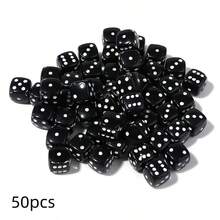 50pcs 8mm Black Acrylic Dice Beads, For DIY Jewelry Making - Fashionable Geometric Pattern - Dice - View 8