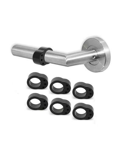 6个黑色门把手缓冲垫，柔软静音垫，防刮墙面保护垫，易于安装的家用门挡