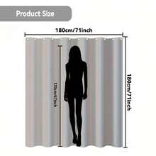 1pc A 2D Shower Curtain, Featuring A Screen And Green Plant Decorative Printed Design, Comes With 12 Hooks, Made Of Polyester Fabric, Measuring 70.8X70.8 Inches, Easy To Clean, Suitable For Windows And Walls, Bathtubs, And Bathroom Home Decor - Default - 查看 7
