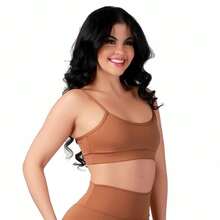 Work Fitness Kit Of 2 Premium Reinforced Polyamide Strappy Sports Bras For Gym Use - Black and Caramel - View 2