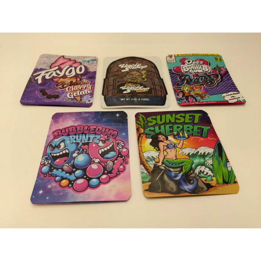 100pcs 3.5g Mylar Bags |     Exotic, Gift, Storage, Ziplock, Party Packs, Zipper, Resealable Bags |     Suitable For Christmas, Halloween, Event Party |     Style 96, Made Of Polypropylene - 100 CÁI - Xem 1