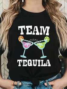 Team Tequila Funny Cinco De Mayo Drinking Margaritas T-Shirt - Negro - Ver 6