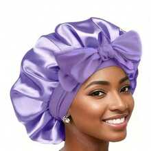 Silky Satin Sleep Bonnet For Women With Adjustable Bow Ties - Luxurious Hair Protection Cap For Curly/Natural Hair, Multi-Color Options, Soft Nighttime Hair Care Essential,Bonnet,Shower Cap,Hair Products And Accessories For Barber Salon Beauty Travel Essentials,Back To School,Travel Holiday Essentials,Hair Accessories For Women - 基本型 - 查看 12