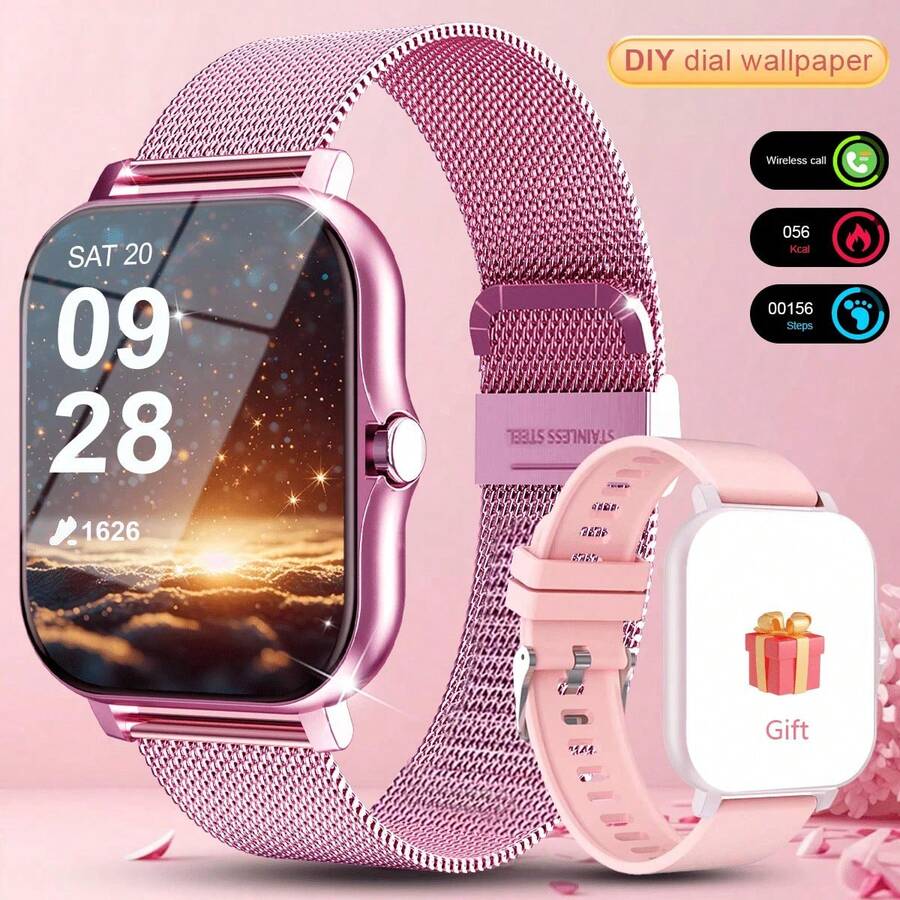 Smart Watch, Wireless Talk/Receive And Multiple Sports Modes, Sedentary Alert Weather Forecast Message Notifications, Borderless Slim Design, Suitable For Android And For IOS, Beautiful Gifts For Men And Women - 查看 1