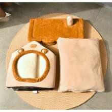 Cozy Indoor Cat Bed, Cat House/Tent With Removable Cushion, Soft And Warm Pet Bed, Fluffy Bear Nest For Cats, Kittens And Small Dogs (Brown) - S - 查看 8