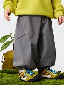mini bala Kids Straight-Leg Pants, Structured Fit, Water-Resistant, Non-Binding Waist, Comfortable Spring Pants 2026 - Iron Gray - View 2
