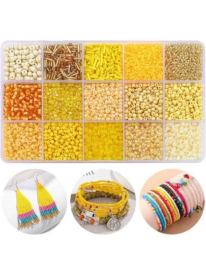 Various Colors Glass Rice Beads, St. Patrick's Day Handmade Glass Rice Beads Combination Set For Jewelry Making, DIY Bracelet Necklace Earrings Valentine's Day Gift Mobile Phone Pendant Accessories