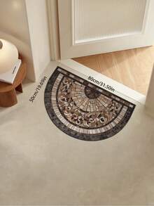 1 tấm thảm cửa hình bán nguyệt - Thảm cửa hình bán nguyệt họa tiết hoa Mandala phong cách Bohemian, thảm trải sàn trong nhà/ngoài trời, thảm cửa hình sỏi 2D nhiều màu sắc (be/nâu/xám/đen/trắng), thảm cửa trước, thảm sân hiên, trang trí nhà cửa - Dễ vệ sinh, họa tiết hoa, cấu trúc chắc chắn, thảm trang trí, trang trí trong nhà - Nhiều màu - Xem 13