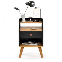 Dakota Bedside Table Bedroom Decor - màu đen - Xem 4