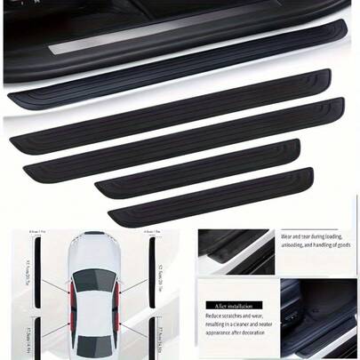 4pcs Flexible Anti-Scratch PVC Car Door Edge Guards Set | Anti-Slip Door Sill Protector Fits All Models, Enhancing Safety And Aesthetics