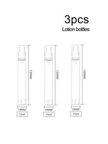 Bộ 3 lọ hút chân không du lịch với đầu bơm trong suốt, có thể nạp lại, thích hợp để tự làm kem nền, gel, serum, kem dưỡng ẩm, v.v. Bao bì mẫu mỹ phẩm mini, dụng cụ trang điểm di động. - Nhiều màu - Xem 11