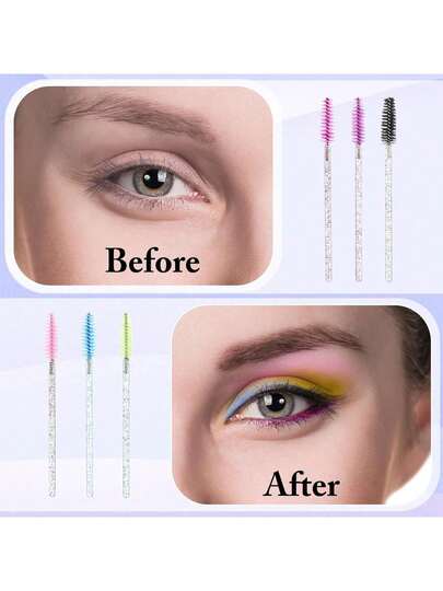 300 piezas Varitas desechables para máscara a granel, cepillo de pestañas, aplicador de maquillaje, varitas para extensión de pestañas, peine de cejas, cepillo de cejas, cepillo de sombra de ojos, spoolie, cepillo spoolie