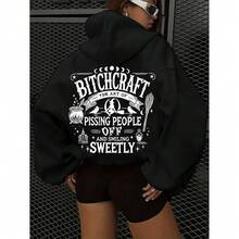 Custom Wish Cross-Border European And American Fashion Hooded Pullover Sweatshirt 2025 Loose  Design Top Comfortable Cotton Sweatshirt - 黑色-布靈BIT - 查看 1