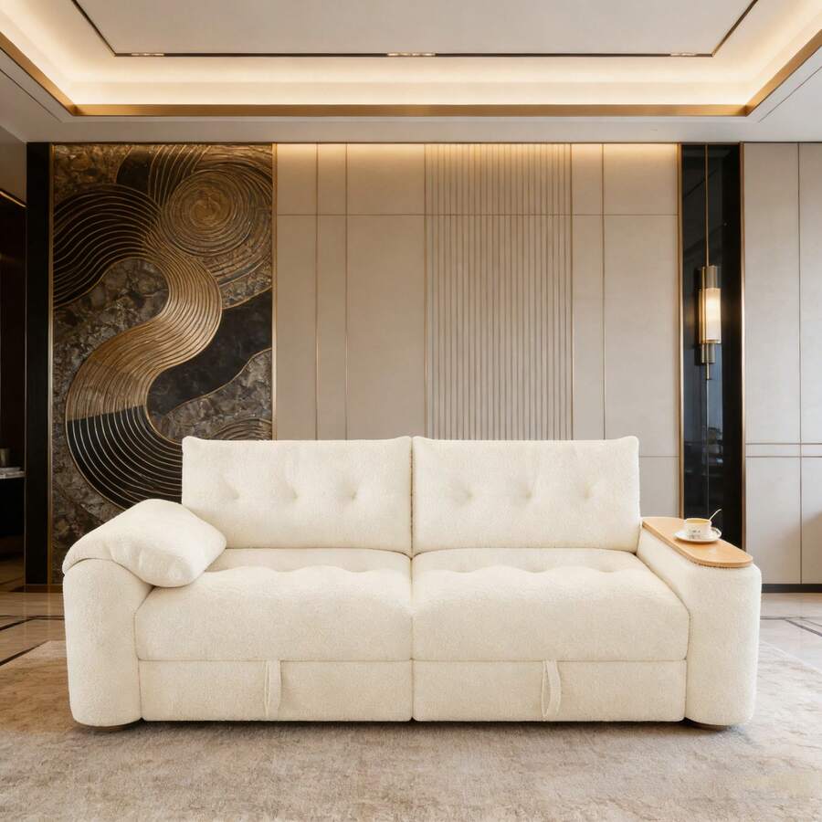 Sofas & Couches - Beige + Teddy + 2 Seat - View 1