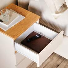 Beijing Bedside Table For Bedroom, 3 Drawers, Organizer, Compact MDF - 米色 - 查看 3