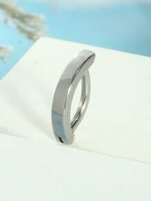 1pc Stainless Steel Navel Ring With Cubic Zirconia, Brass Material, Dangle Style, Fashionable & Minimalist Design, Suitable For Daily Wear - Belly ring - View 12