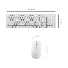 Lenovo Combo de teclado y mouse inalámbrico 2.4G, 105 teclas, diseño delgado, minimalista y elegante, adecuado para oficina, hogar, laptop, tableta - Blanco - Ver 8