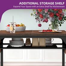 Folding Dining Table, Extendable Drop Leaf Table With Storage Rack And 4 Adjustable Legs, Seats 2-6 People, 120 X 78 X 75cm - Brown - View 6