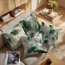MEMNUN 4 件装绿金大理石纹叶脉印花枕套【不含枕芯】，尺寸：17.7*17.7 英寸（45*45 厘米）/19.69*19.69 英寸（50*50 厘米）/15.75*15.75 英寸（40*40 厘米），【单面印花】镀金银杏叶奢华涤纶抱枕套，适用于房间装饰、家居装饰、卧室装饰，可用于沙发、床、客厅、卧室、汽车、办公室、酒店等场所，四季皆宜，是馈赠亲朋好友的完美礼物。 - 彩色 - 查看 7