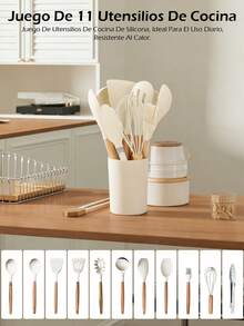 Juego de utensilios de cocina con mango desmontable de 22 piezas, juego de ollas y sartenes antiadherentes, apto para cocina de gas, placa de inducción, placa cerámica eléctrica, cocina de halógeno. (Las ollas y sartenes son aptas para el horno) - Blanco - Ver 11