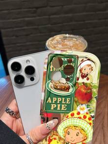 Pastel de manzana casero de la abuela con adorables personajes. Esta elegante funda es compatible con Samsung, Apple, OPPO, , etc. Fabricada en TPU flexible, resistente a golpes y arañazos, ofrece una excelente protección contra caídas y un agarre cómodo. Es un regalo ideal para familiares, amigos y seres queridos, y una opción perfecta para festivales. - Blanco - Ver 4