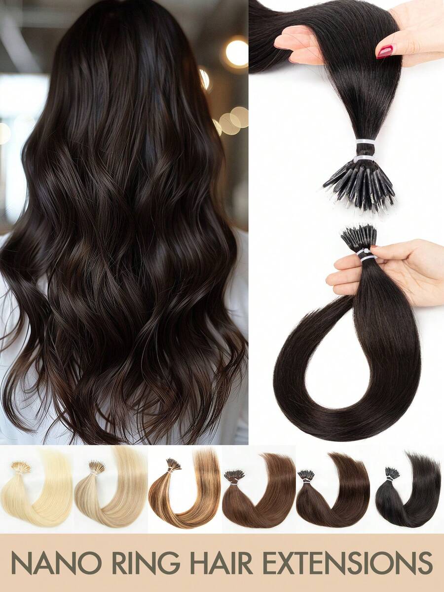 Tóc nối nano hạt 12-22 inch, kẹp tóc nano vô hình giúp tăng chiều dài hoặc độ dày, phù hợp cho nhiều dịp khác nhau. - Nhiều màu - Xem 1