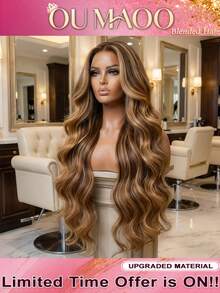 13x4 13x6 5x5 Lace Front Wigs Human Blended Hair Pre Plucked 200% Density Body Wave HD Lace Front Wigs Human Blended Hair Transparent Frontal Glueless Wigs Virgin Human Blended Hair With Baby Hair For Women - SP4/27 - View 2