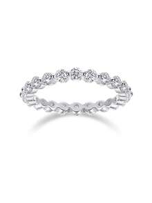 925 Sterling Silver Moissanite Ring, Hypoallergenic, Engagement/Wedding Ring, Minimalist Niche Design, Versatile Daily Wear, Wedding/Anniversary/Birthday Gift, Comes With Gift Box And Certificate - Silver - View 8