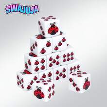 12pcs Ladybug Pattern Dice - Red Ladybug Design Durable Acrylic Game Dice Suitable For Role Playing Games, Board Games, Party Games - Perfect Gift For Birthday, Family Gathering, Thanksgiving, Christmas - Red - View 1