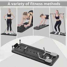 10 In 1 Pilates Board - Pilates Reformer Set,Yoga Board, High Quality PVC For Abdominal And Core Strength Training, Folding And Portable Design, Home Fitness Equipment For Men And Women - Black - View 3