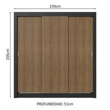 Ropero Closet Madesa 3 Puertas Color Negro y Marrón 04 - Negro y Marrón - Ver 3