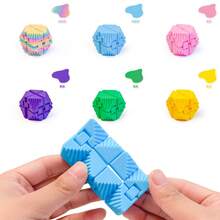 1pc 2026 3D Printed Infinity Magic Cube, Colorful Creative Stress Relief Foldable Puzzle Cube, Ideal Gift For Boys, Girls, Family, Party, Birthday, Boyfriend, Girlfriend - Multicolor - View 3