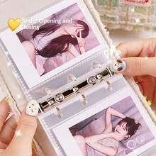 Mini 3-Inch Card Album With 20 Pages, Tweed Idol Card Holder, Mini Instant Camera Photo Album, Portable Loose-Leaf Folder, High-Quality Idol Fangirl Compact Card Case, Precise Metal Loose-Leaf Clasp, 1:1 Idol Visuals Personal Collection - Multicolor - View 6