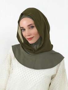 1件装女士拉法帽，透明针织帽带颈套，弹性透气多功能运动头带，简约时尚围巾，带帽兜和配套头巾，一体式 - 彩色 - 查看 6