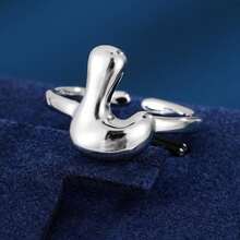 1pc Minimalist Letter Design Adjustable Open Ring For Women - Multicolor - View 17