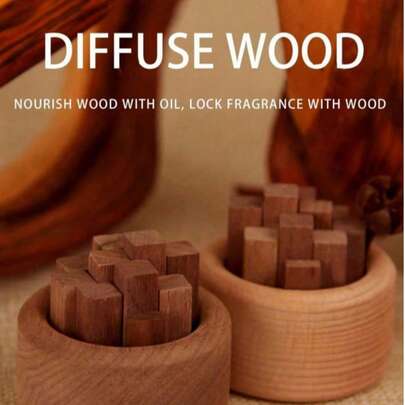 木质扩香器，无需明火即可进行精油香薰，持久留香，适用于家庭卧室，室内香氛石摆件，滴入精油并轻轻旋转，使精油充分渗透到原木中。