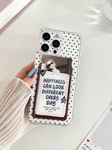 波点字母彩绘透明卡套软硅胶全包防摔手机壳，兼容 17 Pro/17 Air/17/17 Pro Max/16/11/16 Pro/16 Plus/16 Pro Max/16 e/15 Pro Max/13/14/12/XS/XR/7G/8P、Galaxy S25/S25 Plus/S25 Ultra/A16/A36/A26、11/12 Pro/12/12 X/13 Pro/14 Pro/15 Pro、10/9/Note9/12c/Note11 Pro/Note8 Pro - 彩色 - 查看 6