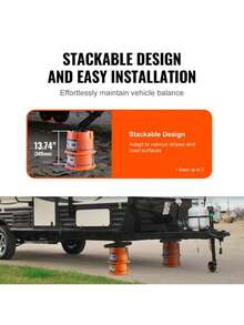 Trailer Jack Block, 2000 Lbs Capacity Per RV Leveling Block, High-Quality Polypropylene RV Camper Stabilizer Blocks, RV Travel Accessories Use For Any Tongue Jack, Post, Foot, 5th Wheels, 2-Pack - Orange - View 5