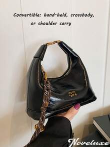 New Fashion Pu Waterproof Fabric, Letter Pattern Decoration Design, Zipper Opening And Closing, Handbags, Square Bags, Burgundy Bags, With Pendant Decoration Design, Can Be Slung, Suitable For Shopping..Equipped With An Adjustable And Detachable Strap,So It Can Be Used As A Shoulder Bag,Crossbody Bag And Tote Bag.Very Suitable For Daily Use, Shopping, Work, Travel And Even Parties.Perfect Valentine's Day Gift For Her, Best Valentine's Gift Choice Ever .Can Be Used As Thanksgiving, Halloween,Christmas Gift. - 彩色 - 查看 10