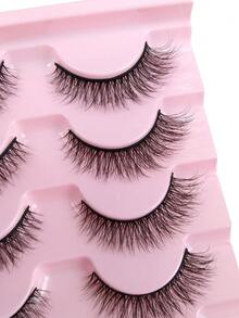 7 Pairs Soft Natural Lashes Crossed Faux Mink Eyelash Wispy Fluffy Curly Cat Eye False Eyelashes Natural Look Faux Mink Lashes Makeup Tool Lashes Strip Lashes,Lashes,Eyelashes,Fake Lashes - Natural Lashes - View 5