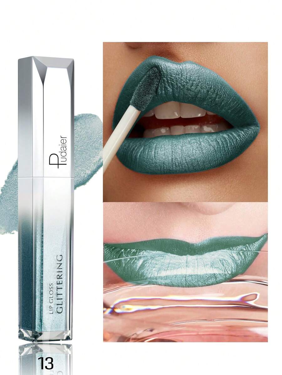 Pudaier 情人节礼物 金属光泽液体唇釉 防水 持久 不沾杯 柔滑哑光妆效 适合所有肤色 - 13 - 查看 1