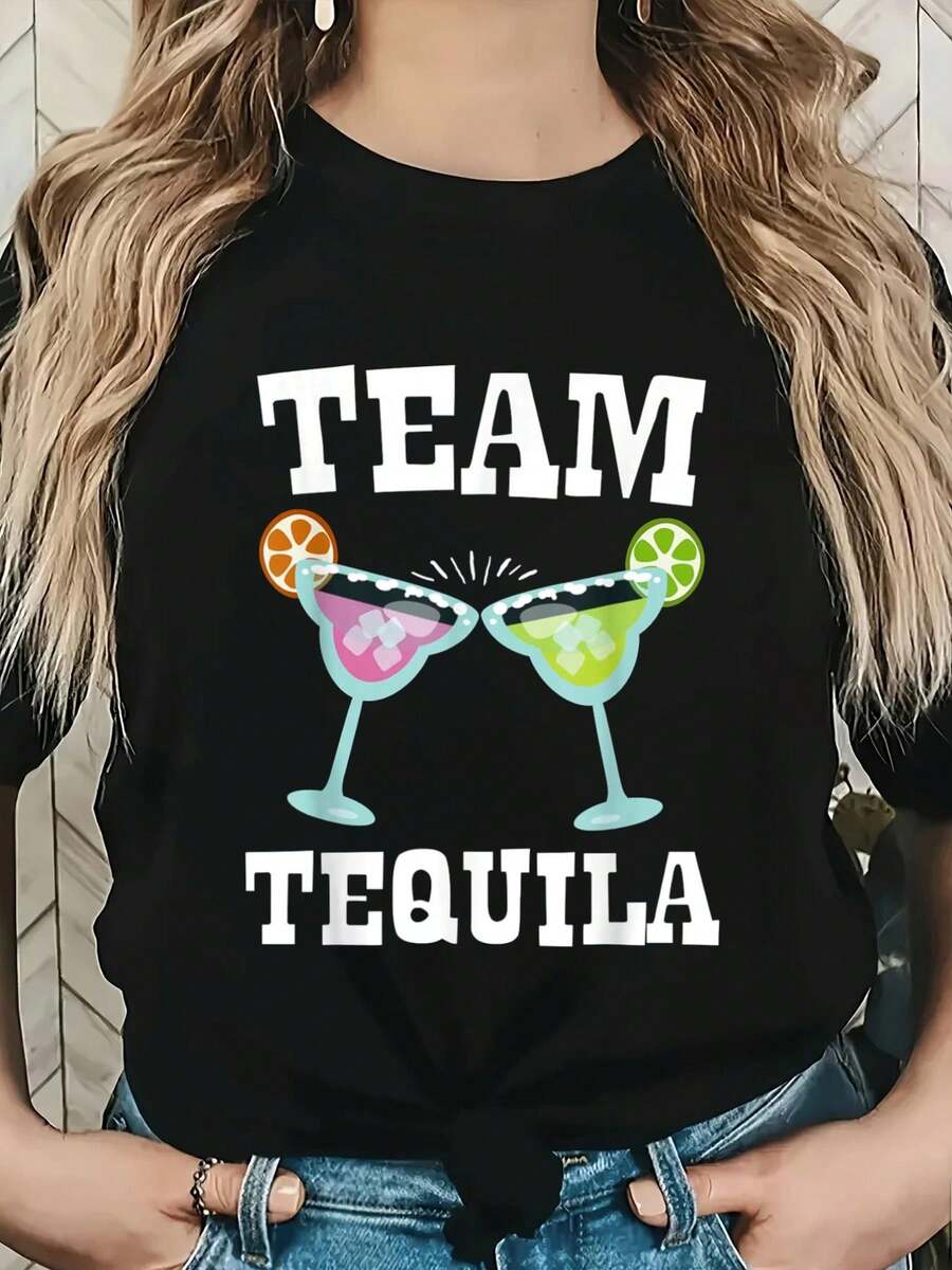 Team Tequila Funny Cinco De Mayo Drinking Margaritas T-Shirt - Negro - Ver 1