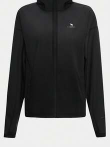 CAMEL CROWN 女士防晒服夏季专业降温针织连帽外套 - 幻影黑 - 查看 2