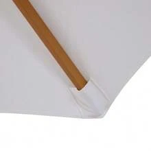 300cm Wooden Parasol, Garden Parasol, Balcony Parasol, Bamboo, Cream White - White - View 7