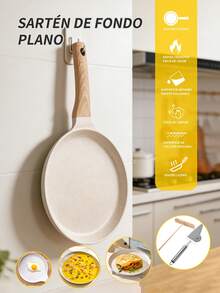 Sartén para Crepes Antiadherente, Comal de 11.02 Pulgadas Comales Para Tortillas para Estufa, Sartén Plana para Panqueques con Revestimiento de Granito Dosa Tawa, Libre de PFOA y piedra saludable compatibles con todas las estufas - Multicolor - Ver 2