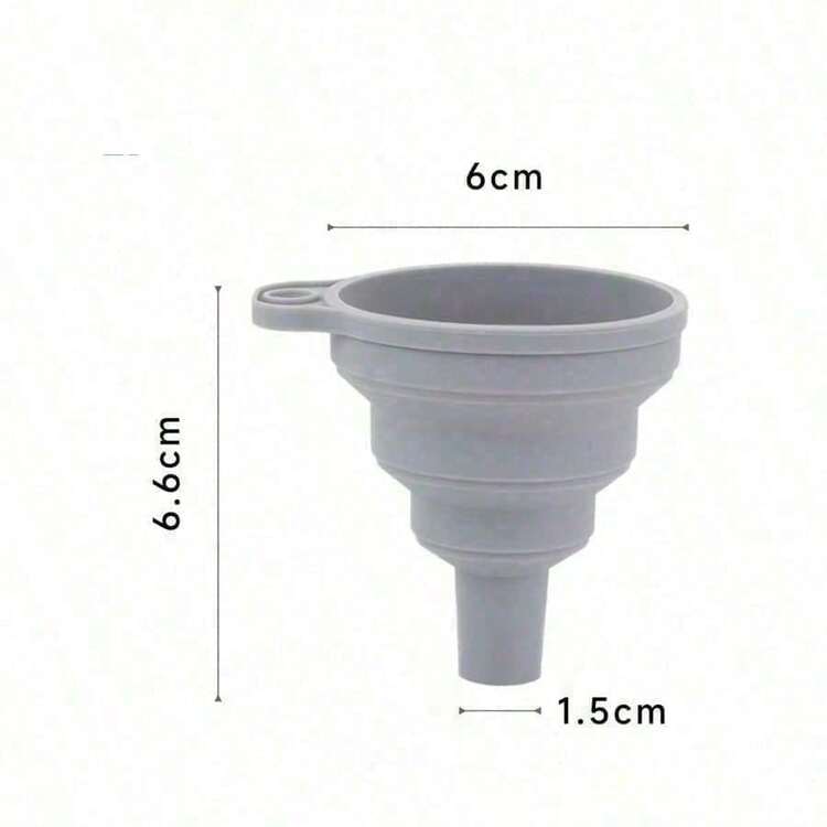 1pc Practical Silicone Folding Funnel, Portable Small Funnel, Large-Diameter Wine Funnel, Multi-Purpose Kitchen Large-Diameter Oil Funnel. The Color Is Randomly Sent. Anti Splash Kitchen Accessories, Easy To Store, Convenient For Kitchen Organization. - 隨機顏色 - 查看 3