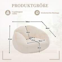 Bean Bags - Beige + Faux Fur - View 4